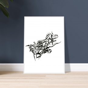 the dream dancer - framed — black ink line drawing