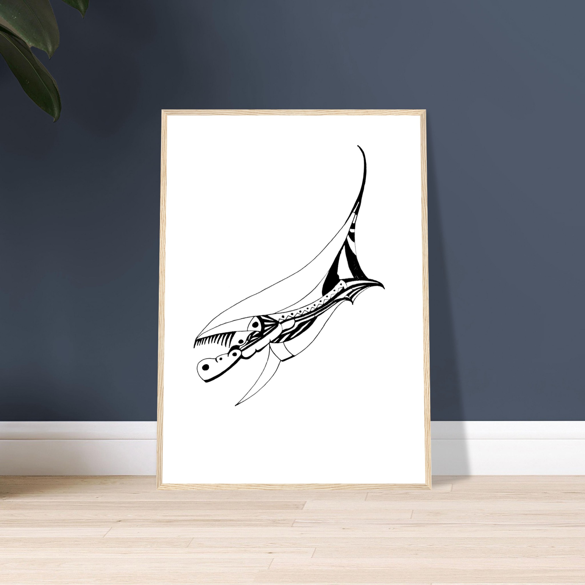 the sickle heron - framed — view 8
