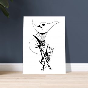 the swan regent — black ink line drawing