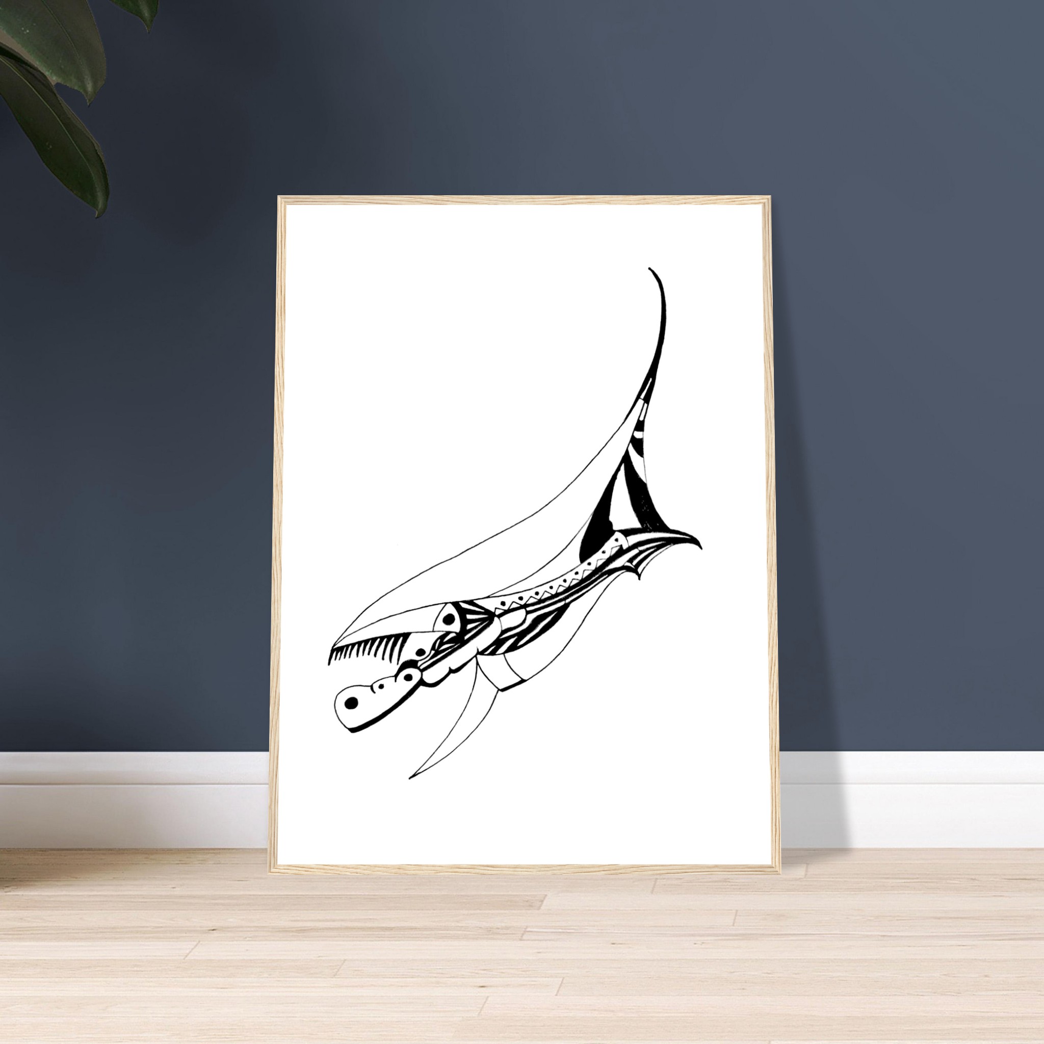 the sickle heron - framed — view 3