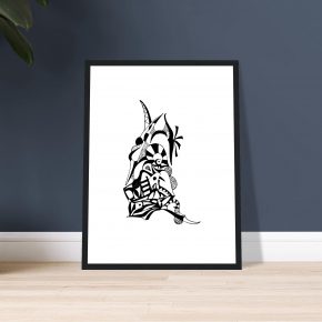 speckled sentry - framed — black ink line drawing