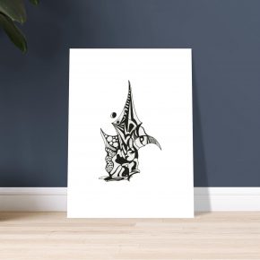 celestial spire — black ink line drawing