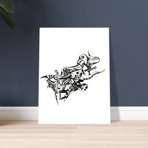 the dream dancer — black ink line drawing